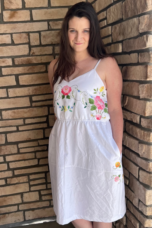Embroidered Tablecloth Dress