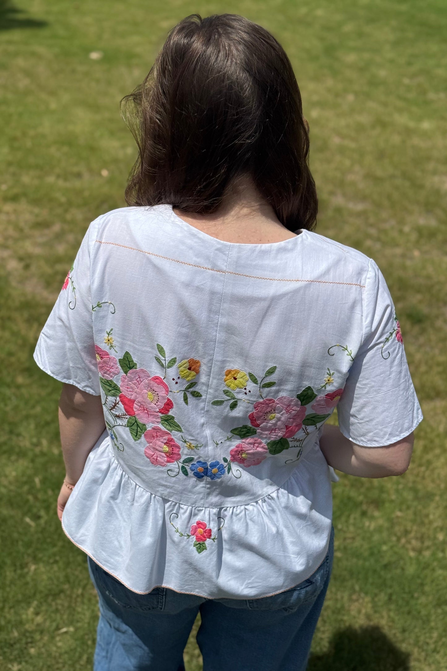 Floral Appliqué  Blouse